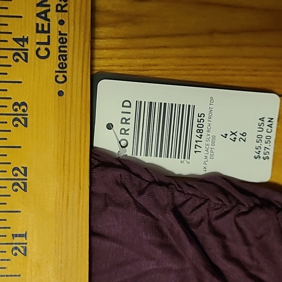 Torrid Plus Size Super Soft Top Size 4X. Beautiful burgandy.  NWT - Picture 7 of 15